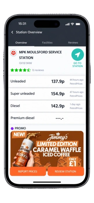 Fuel station results sorted by price and distance
